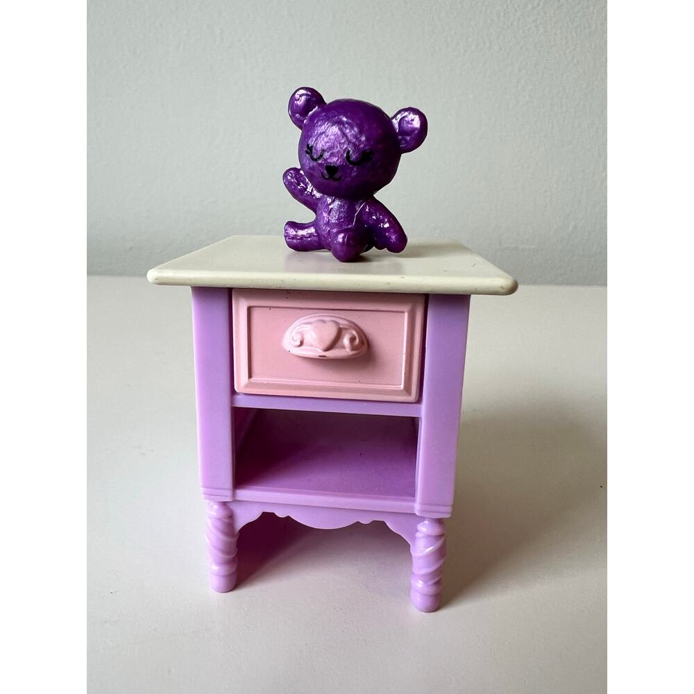Loving Family Dollhouse Purple Pink White Night Stand Table Replacement Part - Picture 6 of 6